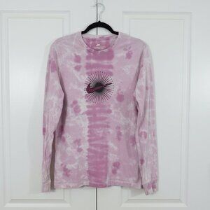 Nike Men’s Pink Tie Dye Long Sleeve Graphic Tee – Size Medium